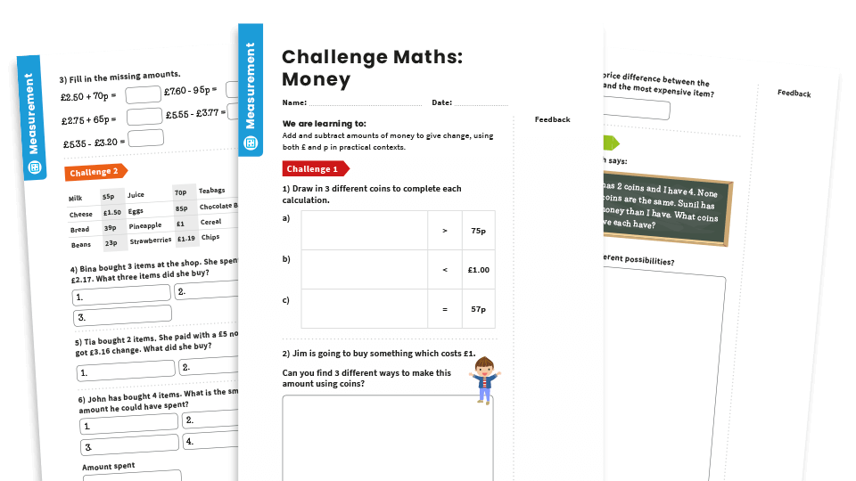 image of Money: Y3 – Measurement – Maths Challenge