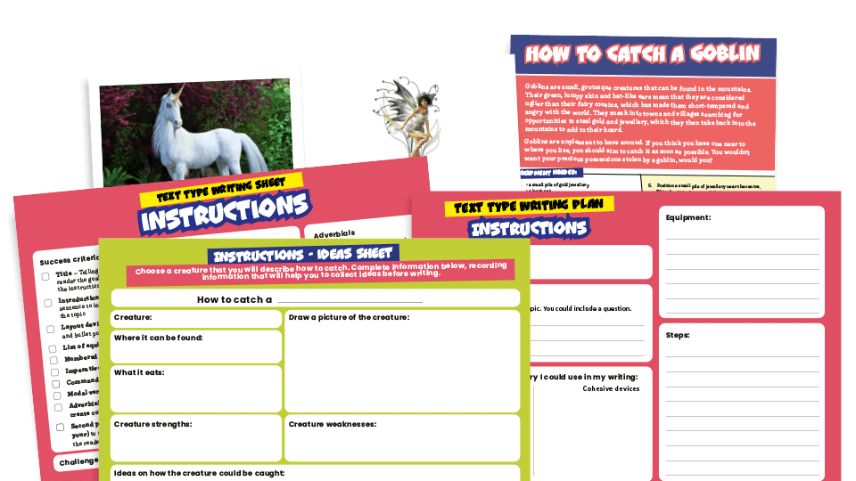 image of Instructions, How to Catch a Goblin - UKS2 Text Types: Writing Planners and Model Texts