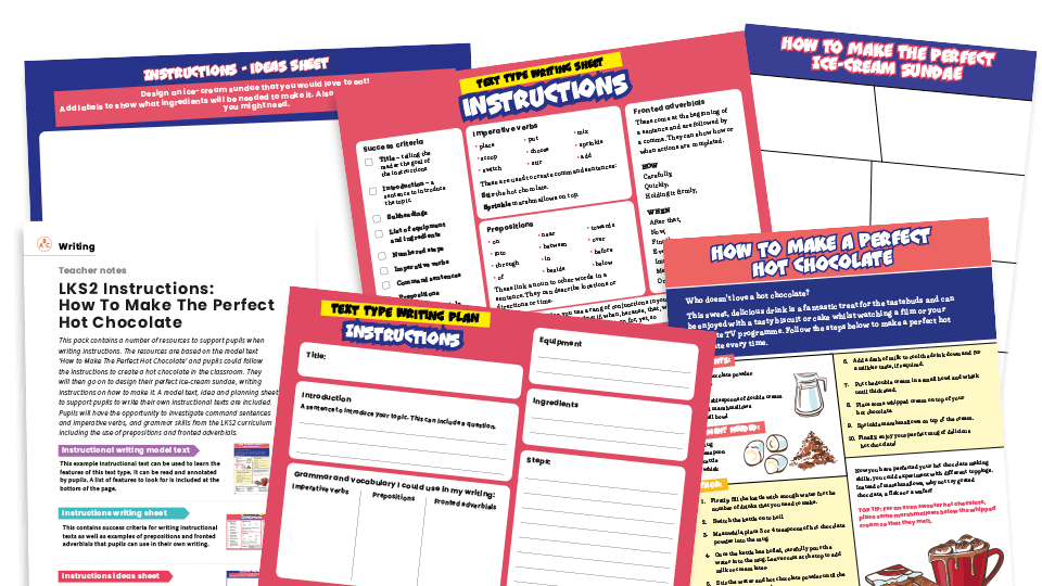 image of Instructions, How to Make a Perfect Hot Chocolate - LKS2 Text Types: Writing Planners and Model Texts