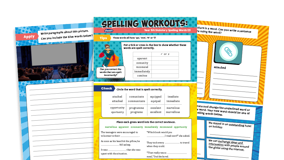 Years 5 and 6 Statutory Spelling Words (2): KS2 Spelling Worksheets
