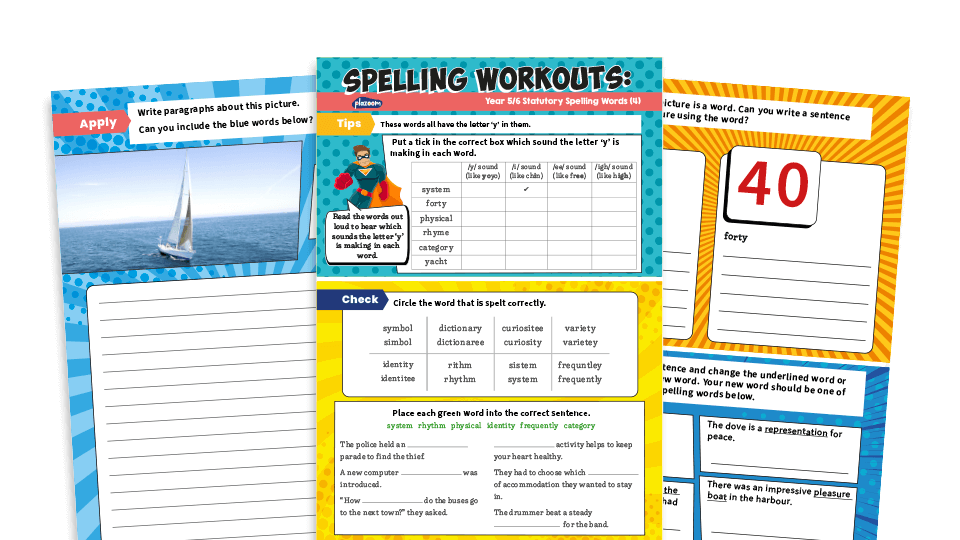 image of Years 5 and 6 Statutory Spelling Words (4): KS2 Spelling Worksheets