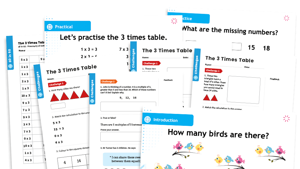 image of 3 Times Table Teaching and Revision Pack