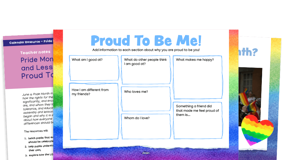 image of Proud to be Me! Relationships Education KS1 and KS2 Assembly and Lesson Ideas Pack – LBGTQ+ Pride Month