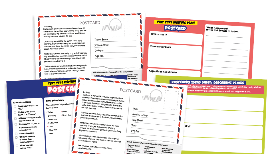 image of Postcards - KS1 Text Types: Writing Planners and Model Texts