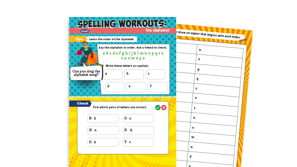 image of Year 1 alphabetical order: KS1 Spelling Worksheets