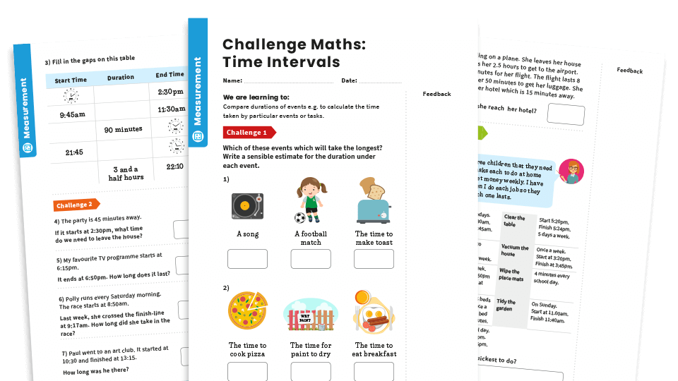 image of Intervals Of Time: Y3 – Measurement – Maths Challenge