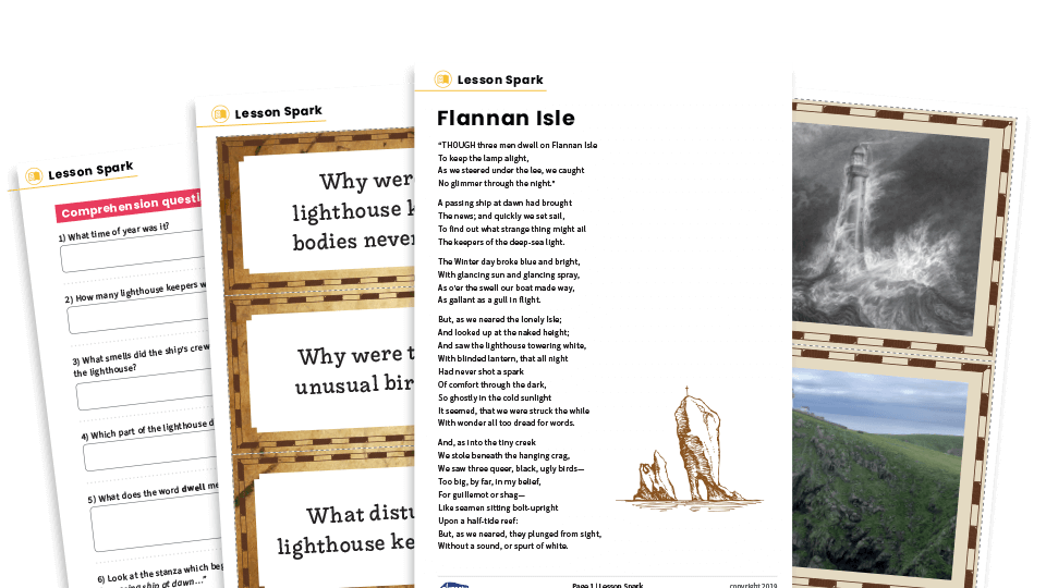 image of KS2 Suspense Writing Worksheets And Lesson Pack: The Mystery Of Flannan Isle