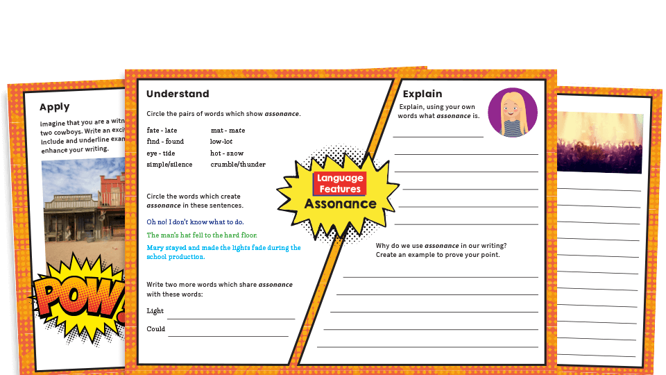 image of KS2 Poetic Techniques - Assonance Worksheet