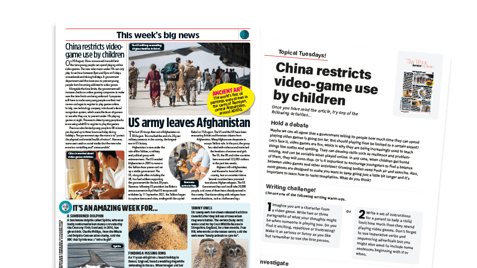 image of Topical Tuesdays: Screen Limits - KS2 News Story and Reading and Writing Activity Sheet from The Week Junior