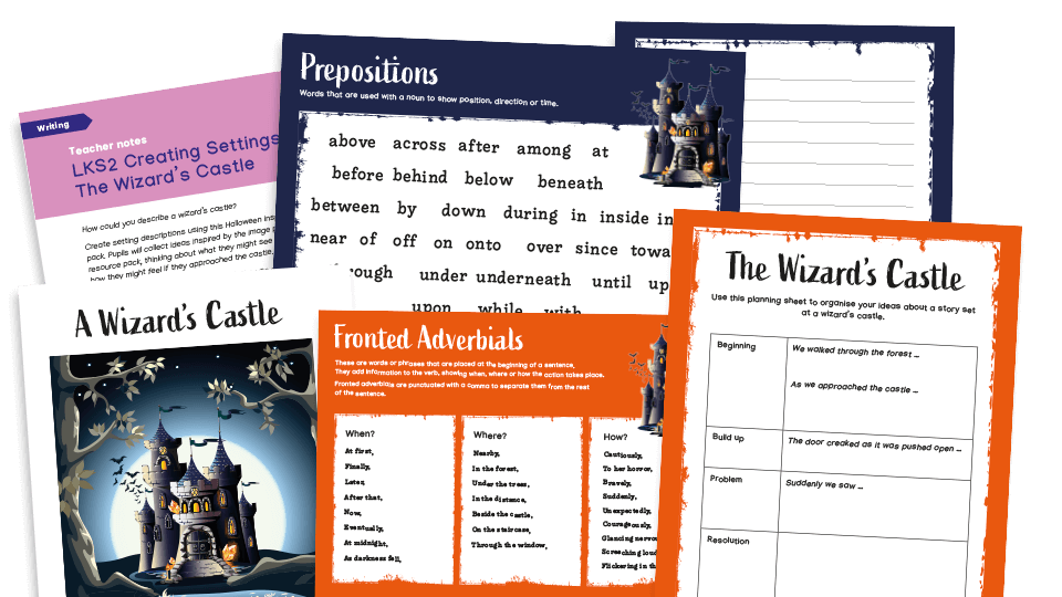 image of LKS2 Halloween Setting Descriptions Resource Pack - The Wizard’s Castle