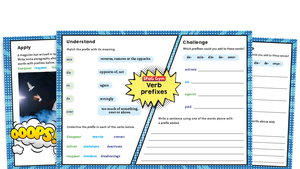 image of Year 5 Verb Prefixes - KS2 Grammar Worksheets