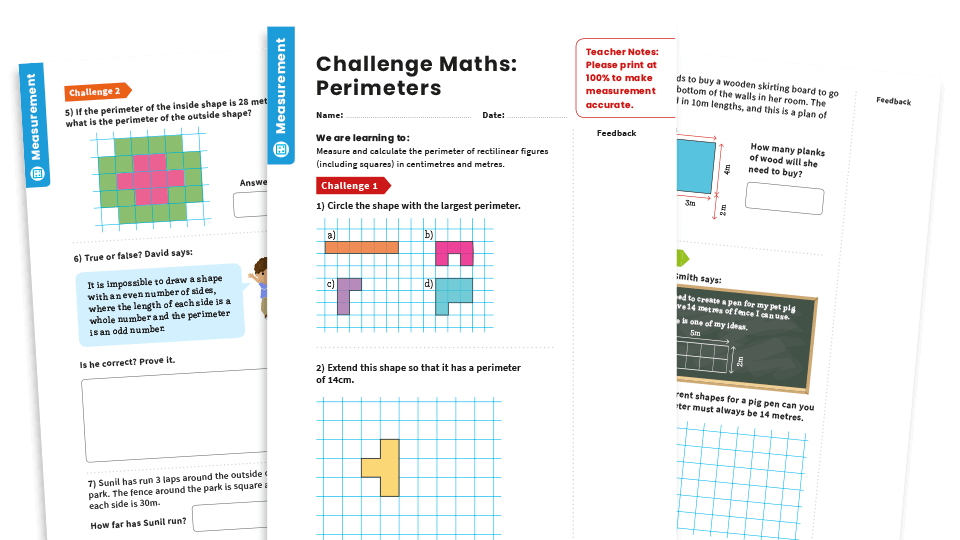 image of Perimeters: Year 4 – Measurement – Maths Challenge