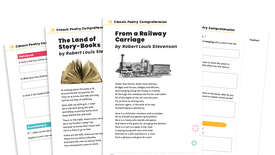 image of KS2 Classic Poetry Comprehension Worksheets – Robert Louis Stevenson (KS2 poems)