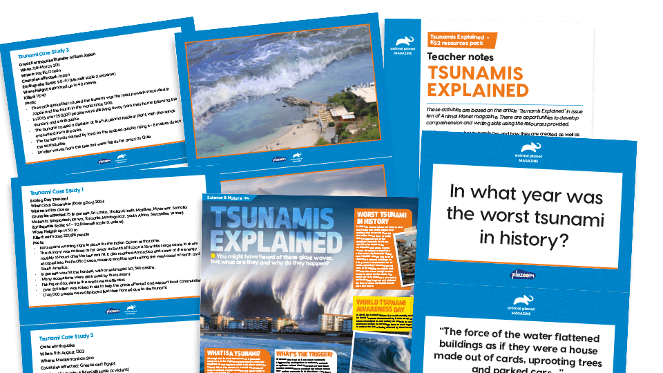 image of Tsunamis Explained - KS2 Comprehension and Writing Activities Pack