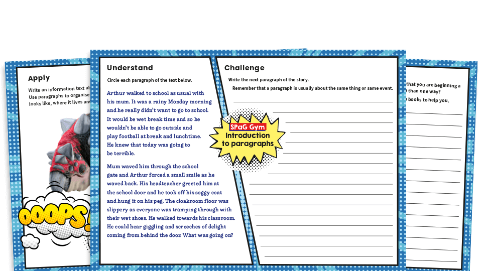 image of Year 3 Introduction to Paragraphs - KS2 Grammar Worksheets