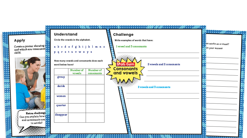 image of Year 3 Vowels and Consonants - KS2 Grammar Worksheets