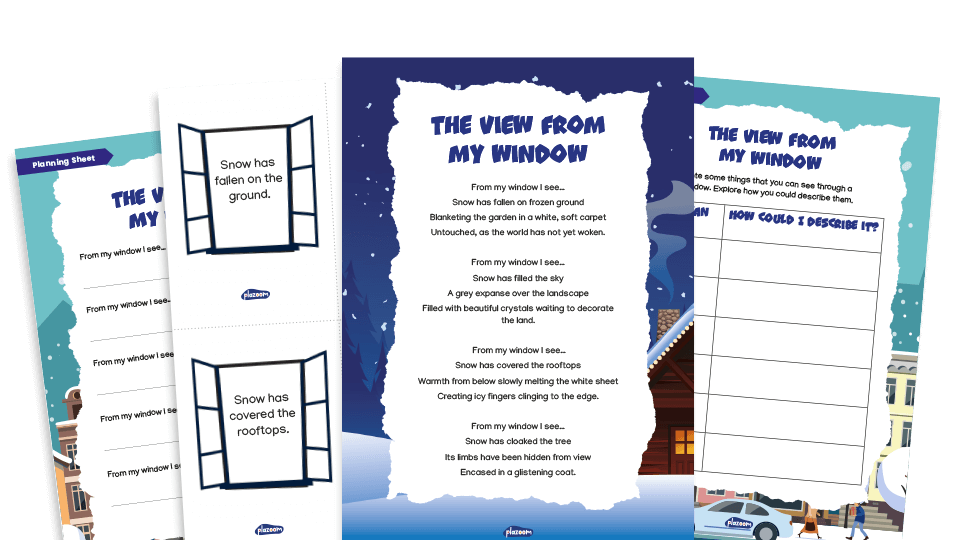 image of KS2 Poems (Year 3 and 4 winter writing) - The View Outside My Window: Descriptive Writing Pack Using The Present Perfect