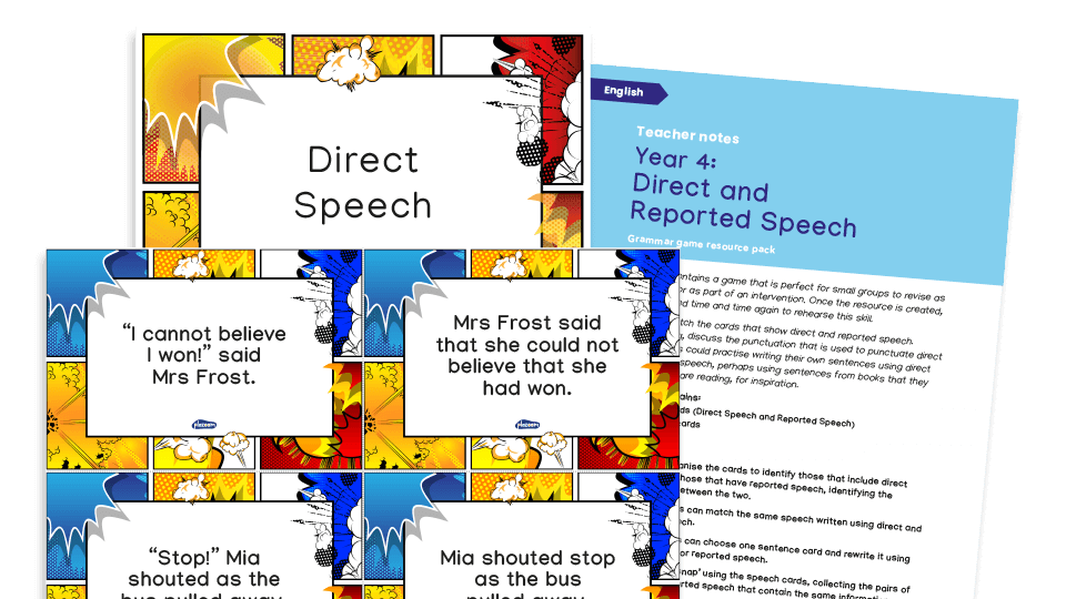 image of Year 4 Direct and Reported Speech Make a Match – KS2 Grammar Games
