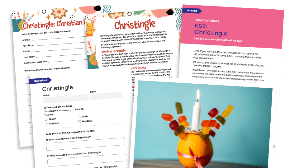 image of KS2 Christingle Comprehension and Writing Task