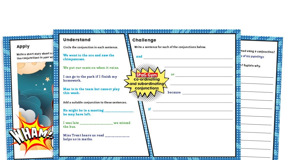 image of Year 2 Conjunctions - KS1 Grammar Worksheets