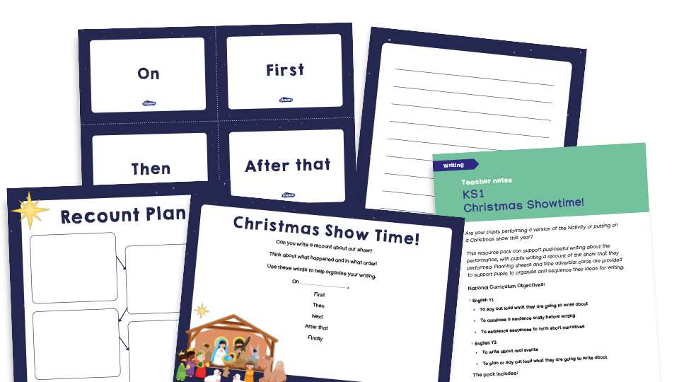 image of KS1 Nativity or Christmas Show Recount Writing Pack