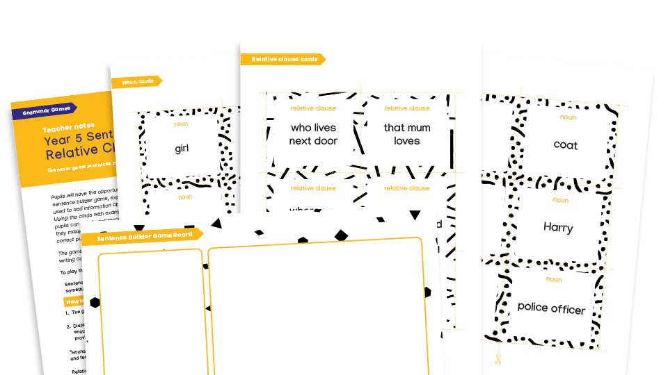 image of Year 5 Grammar Games - Relative Clauses Sentence Builder