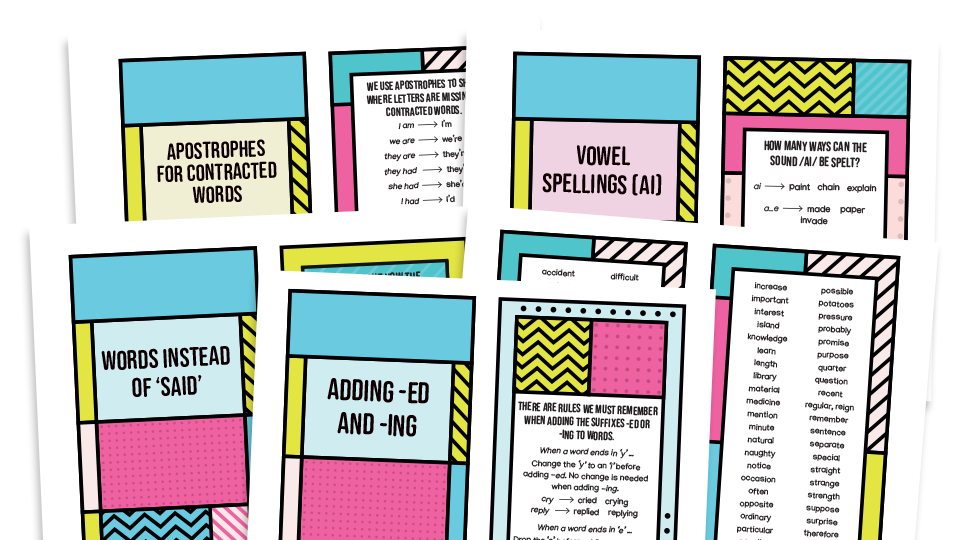 KS2 Composition: Spelling Rules and Vocabulary Bookmarks
