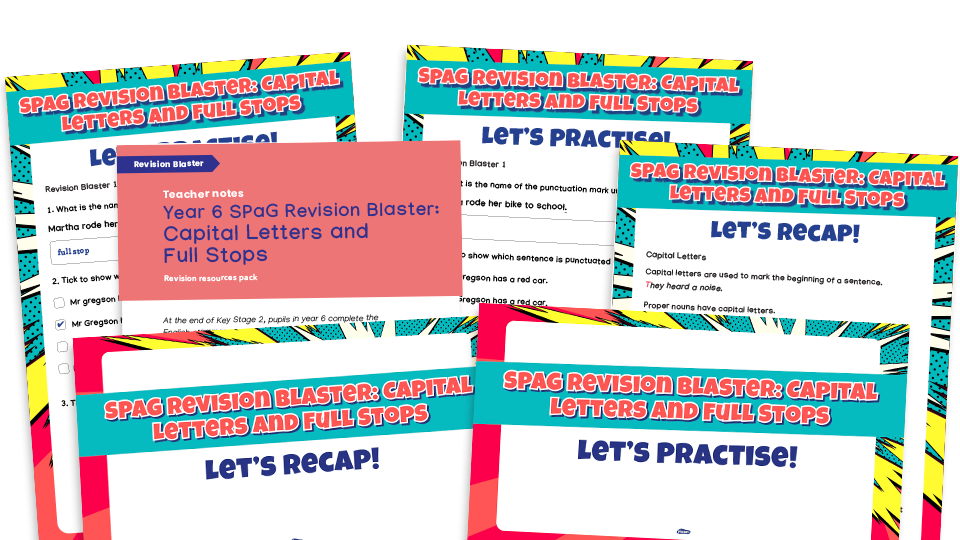 KS2 SATs SPaG Revision Blaster - capital letters and full stops