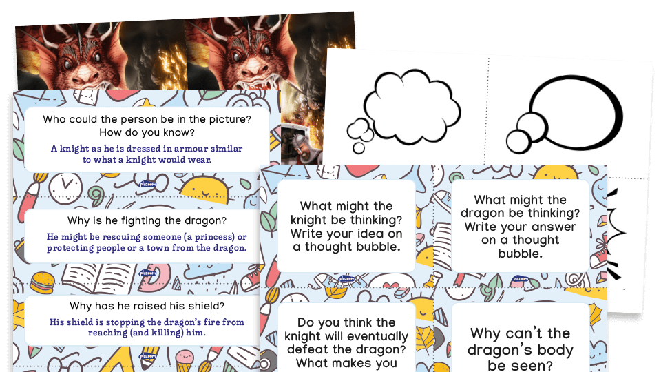 image of Year 4 Inference - Developing Comprehension Skills with Pictures - Fighting the Dragon