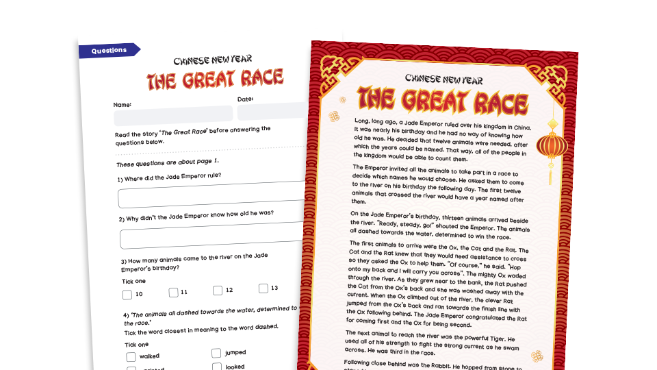 LKS2 Comprehension Worksheets - Chinese New Year