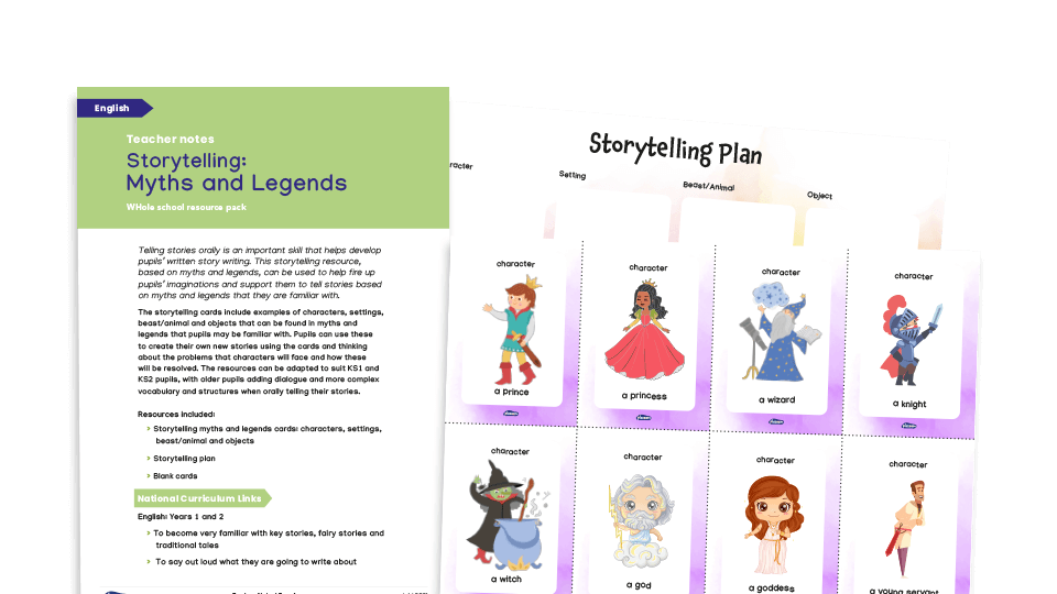 image of Storytelling cards: oral composition for KS1 and KS2 - myths and legends