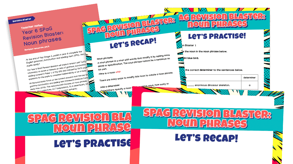 image of KS2 SATs SPaG Revision Blaster - noun phrases