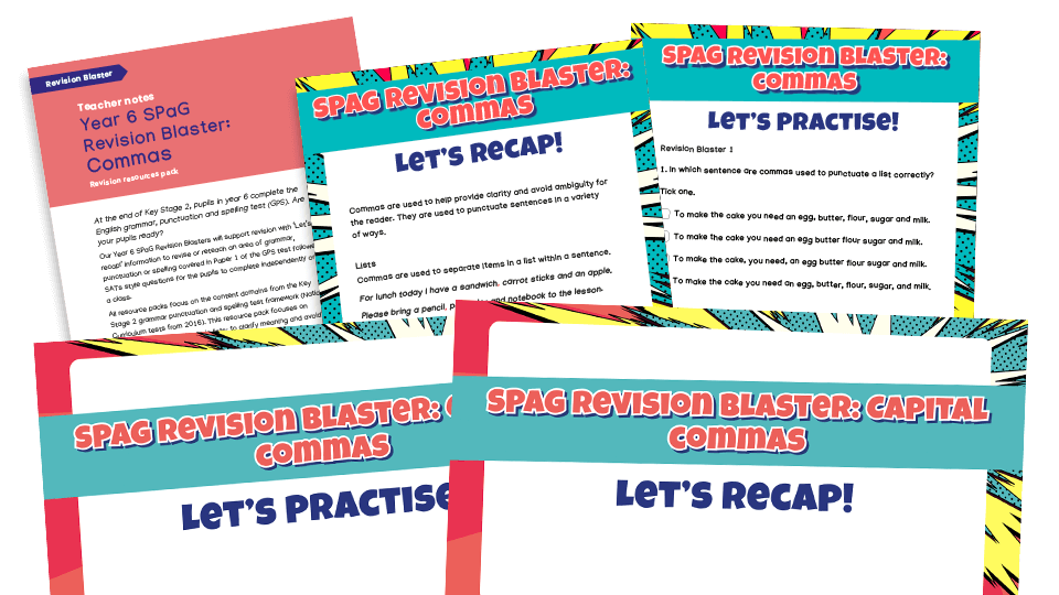 image of KS2 SATs SPaG Revision Blaster - commas