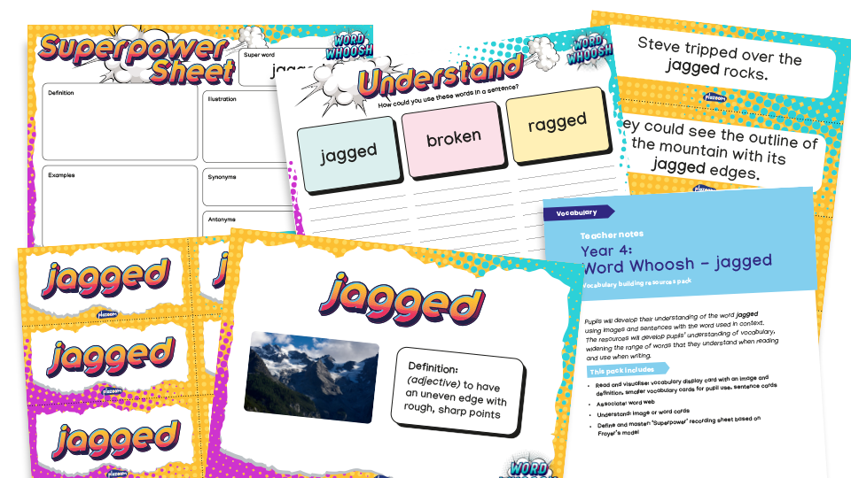 image of Word Whoosh - Tier 2 Vocabulary Pack: Year 4 - Autumn 2