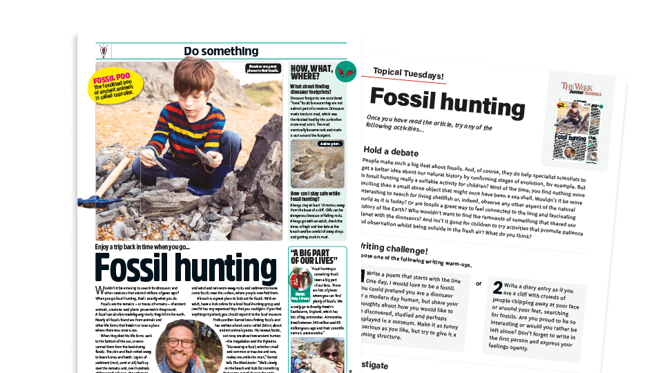 image of Topical Tuesdays: Fossil Hunting - KS2 News Story and Reading and Writing Activity Sheet from The Week Junior