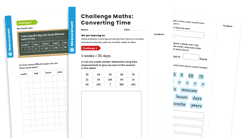 image of Converting Time: Year 4 – Measurement – Maths Challenge