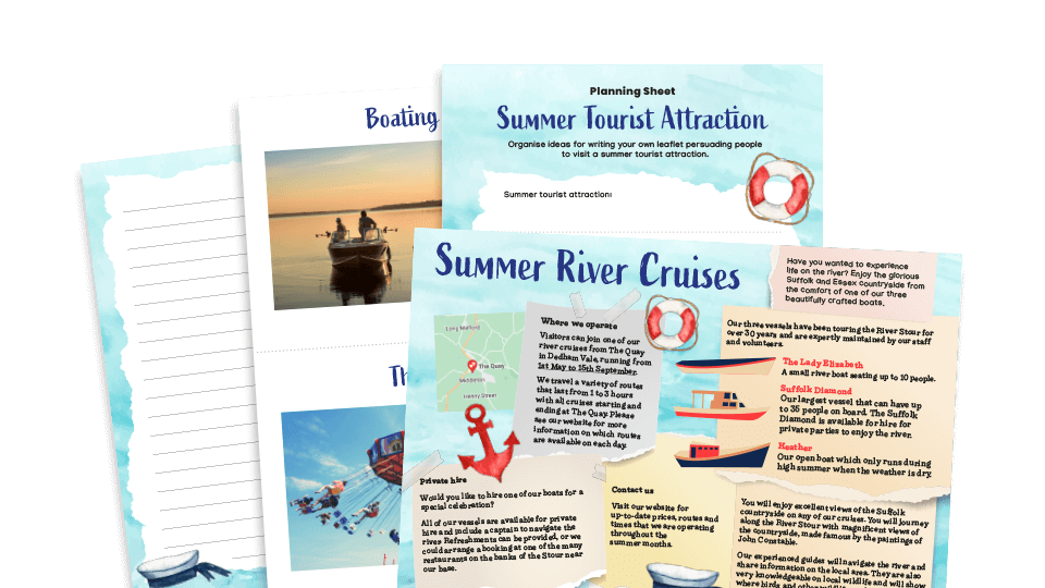 image of Persuasive writing KS2, modal verbs and layout devices (Summer writing) - UKS2 Text Types: Writing Planners and Model Texts