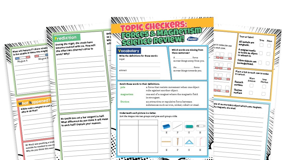 image of Science Topic Checker: Year 3 - Forces and Magnetism