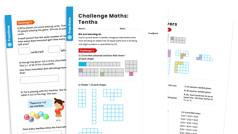 image of Tenths: Year 3 – Fractions – Maths Challenge
