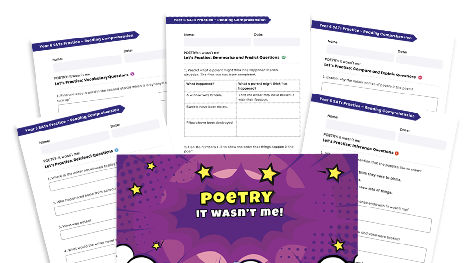 image of Year 6 SATs Practice - Reading Questions - POETRY: ‘It Wasn’t Me!’
