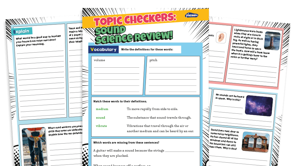 image of Science Topic Checker, Year 4: Sound