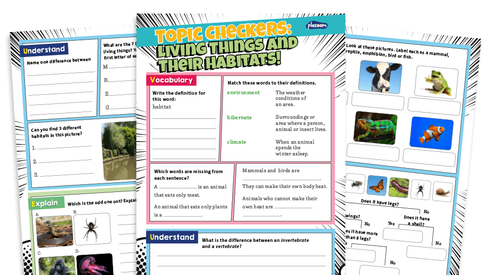 image of Science Topic Checker, Year 4: Living things and Their Habitats