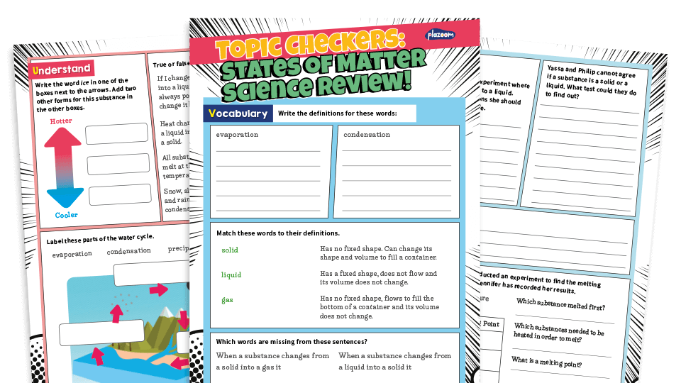 image of Science Topic Checker, Year 4: States of Matter