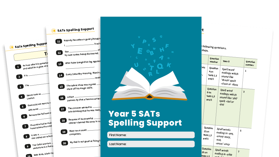 Year 5 and 6 spelling list SATs practice papers