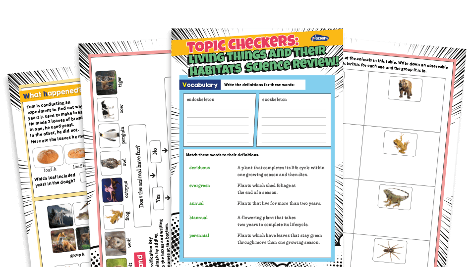 image of Science Topic Checker, Y5 and 6: Living Things And Their Habitats (1)