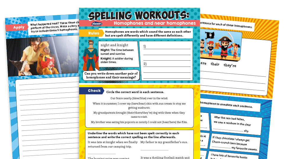 image of Year 2 Homophones: KS1 Spelling Worksheets