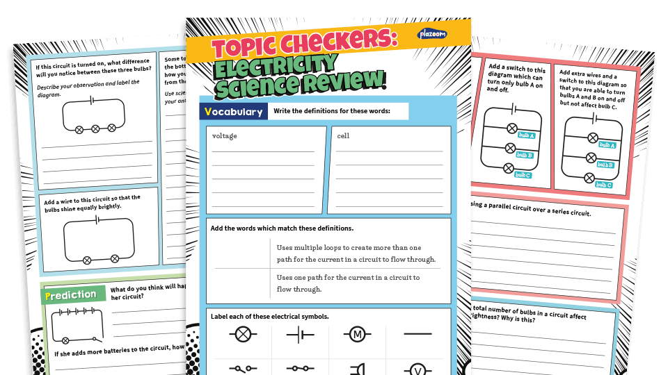 image of Science Topic Checker, Year 6: Electricity