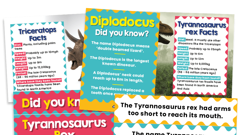 image of KS1 Science – Dinosaur Facts Posters for Classroom Displays and Inspiration
