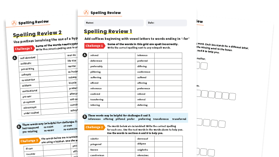 spelling homework ks2