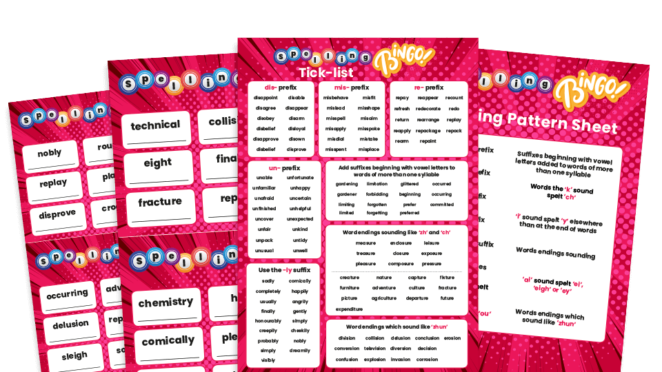 image of Year 3 Spelling Bingo – KS2 Grammar Game
